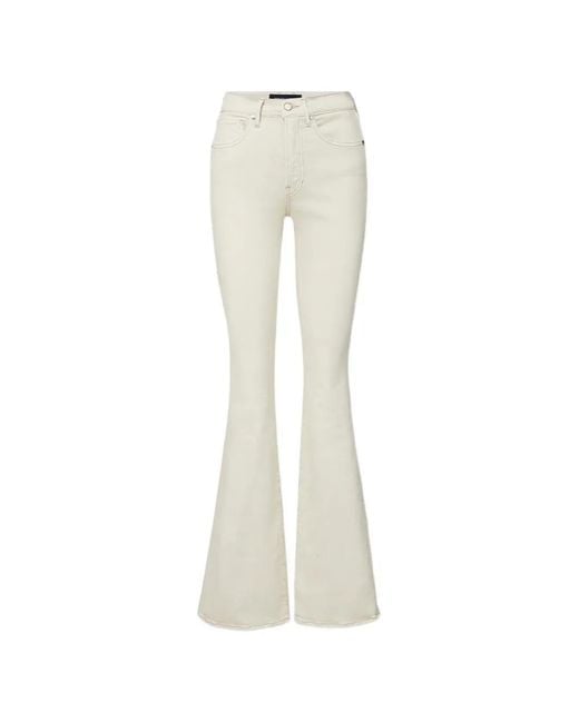 Veronica Beard White Beverly Flared Jeans