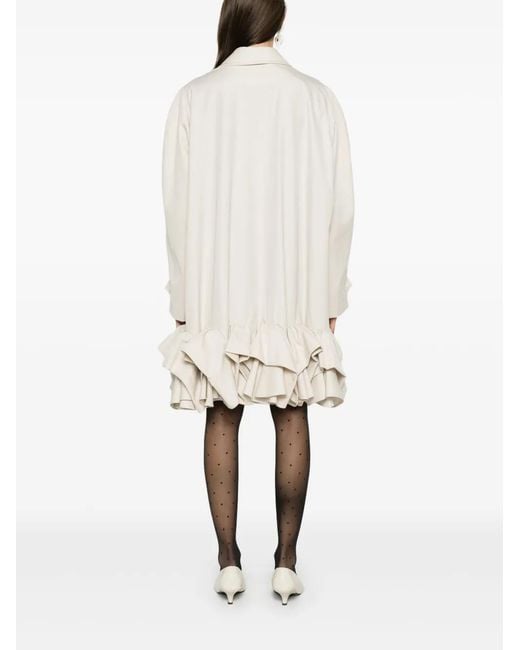 Viktor & Rolf White Ruffled Trench Coat