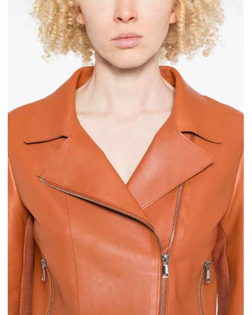 The Jack Leathers Orange Zip Leather Jacket