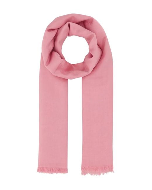 McQueen Pink Frayed-Edge Scarf