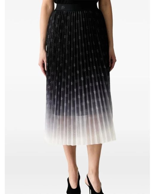 Karl Lagerfeld Black Pleated Skirt