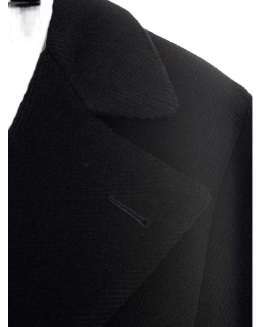 Al Duca D'aosta Blue Double-Breasted Wide-Lapel Coat for men