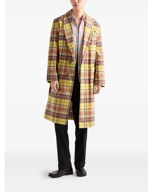 Prada White Patch-Pocket Checked Shirt for men