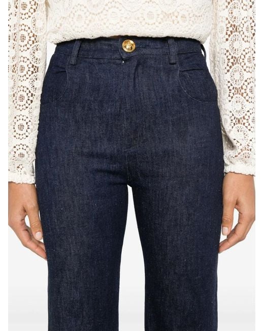 Giambattista Valli Blue Mid-Rise Bootcut Jeans