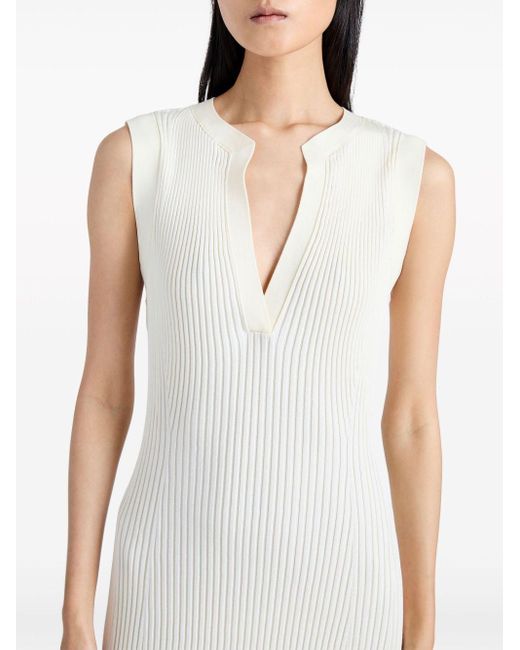 Proenza Schouler White Ribbed-knit Silk-blend Dress