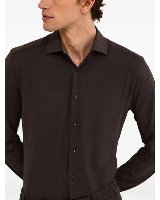 Xacus Black Chemise À Boutonnière Sur Le Devant for men