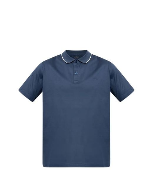 Paul & Shark Blue Logo-Embroidered Polo Shirt for men