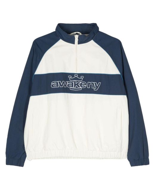 AWAKE NY Sweater Met Logoprint En Rits in het Blue voor heren