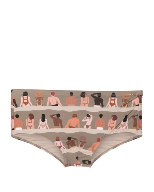 Amir Slama Pink Graphic-print Swim Trunks for men