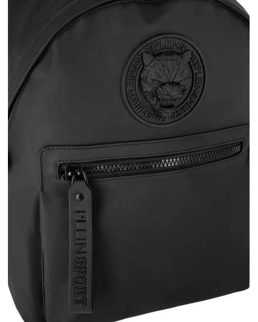 Philipp Plein Black Boston Logo-Embossed Backpack