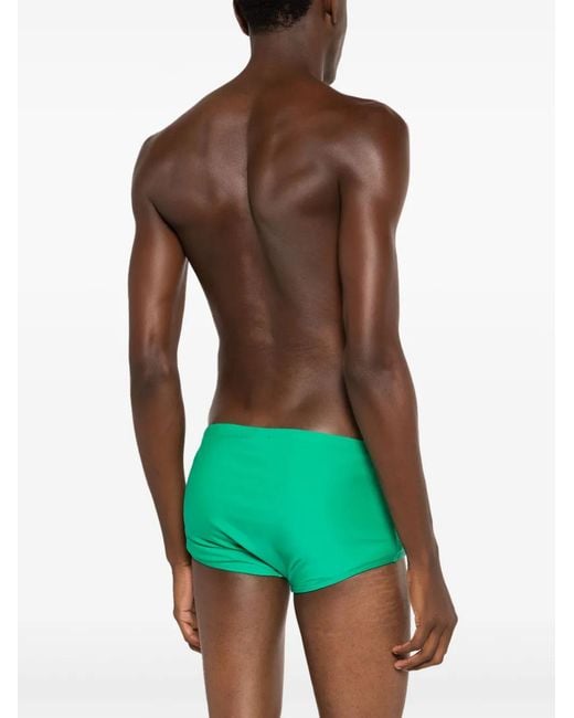 Amir Slama Green Logo-Appliqué Swimming Trunks for men