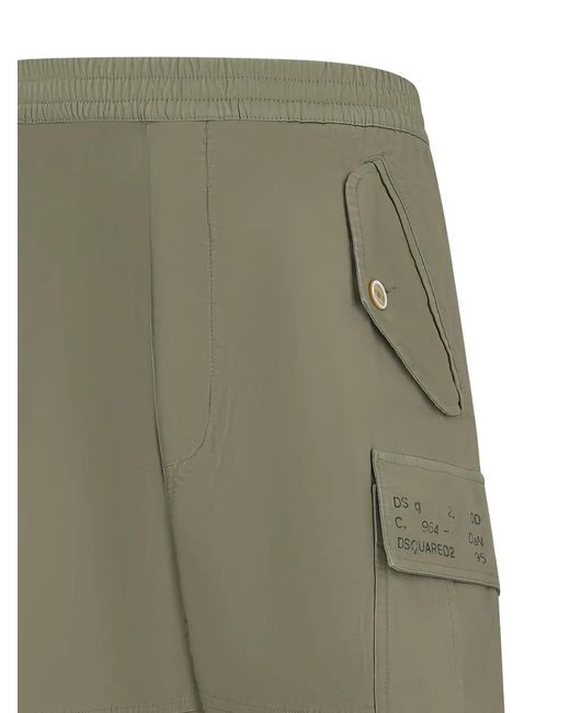 DSquared² Green Cargo-Pockets Trousers for men