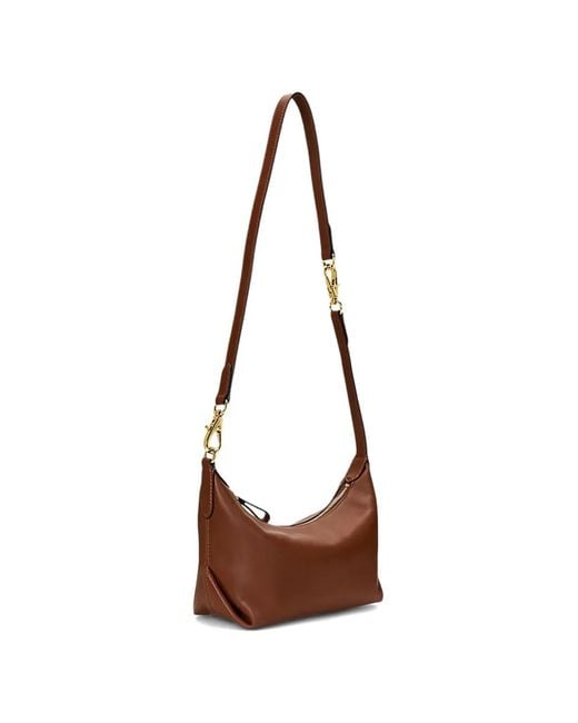 Ralph Lauren Brown Kassie Zip Shoulder Bag