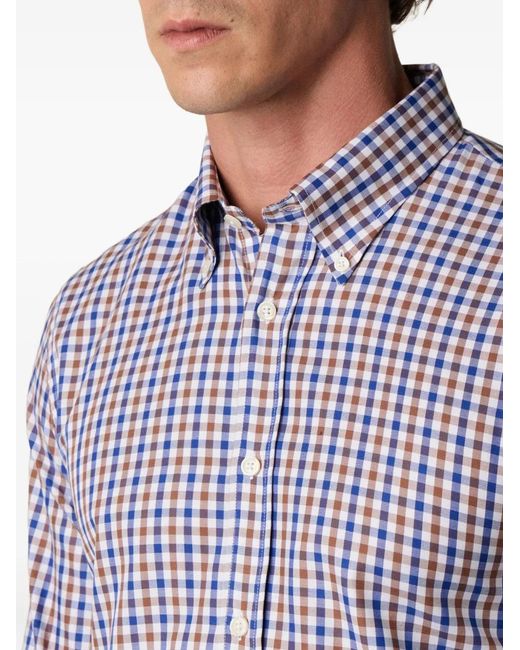 Brooks Brothers Purple Slim Fit Checked Twill Shirt With Button Down Collar for men