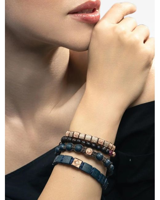 Shamballa Jewels Brown Beaded Ruby And Diamond Bracelet