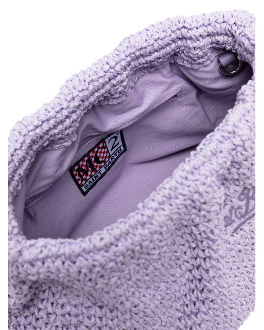 Mc2 Saint Barth Milene Straw Shoulder Bag Purple