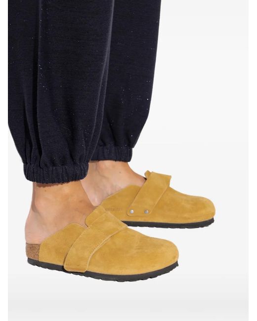 Birkenstock Brown Loma Touch-Strap Suede Mules