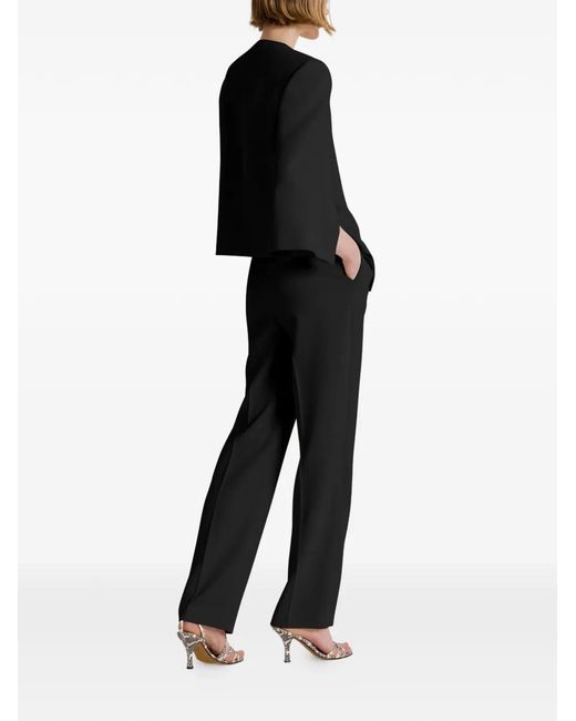 Alberta Ferretti Black Collarless Single-Button Cropped Jacket
