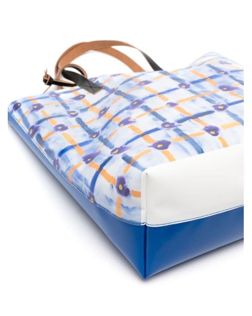 Marni Blue Colour-block Tote Bag