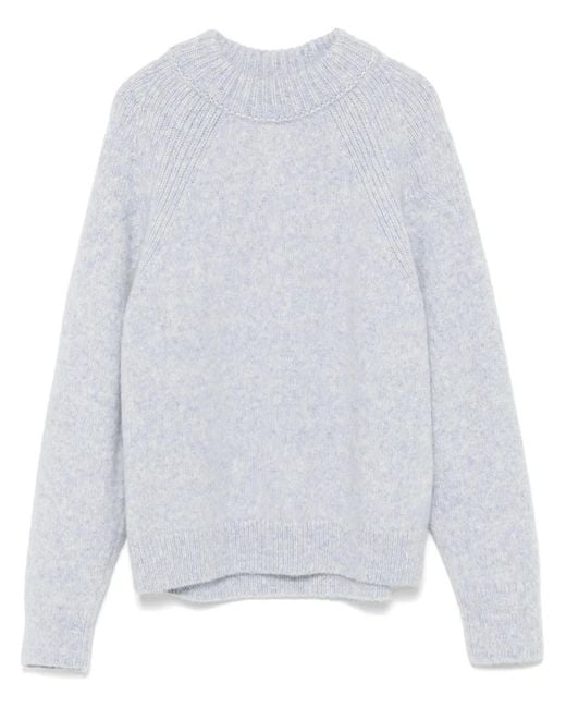 Closed White Pullover Mit Rundhalsausschnitt