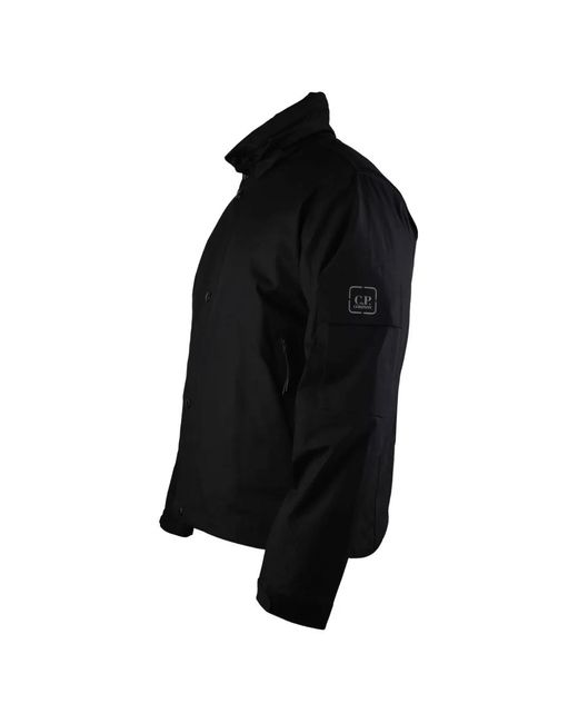 C P Company Black Zipped Side-Pocket Jacket for men