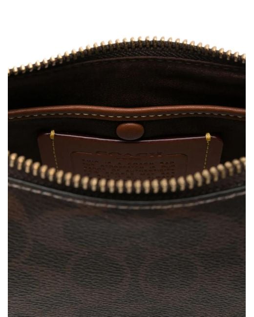 COACH Gray Waverly Signature Schultertasche aus Canvas
