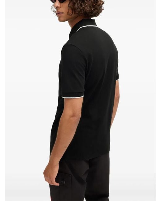Polo Con Parche Del Logo HUGO de hombre de color Black