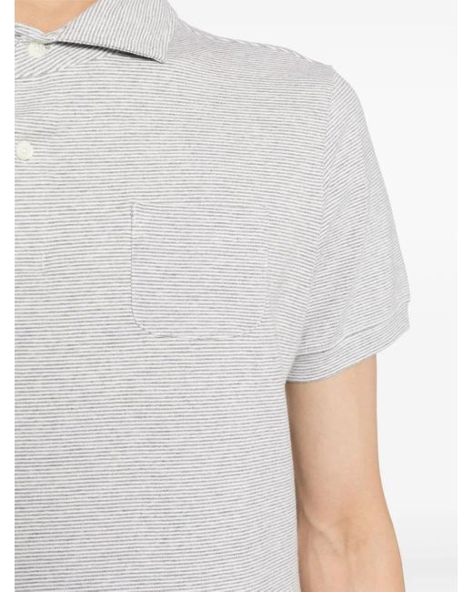 Private Stock White The Leopold Striped Polo Shirt for men
