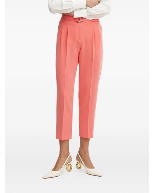 Boss Pink Belted Pleated Trousers