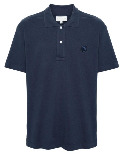 Polo à patch logo Maison Kitsuné pour homme en coloris Blue