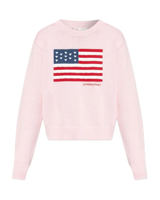 LoveShackFancy フラッグニット セーター Pink