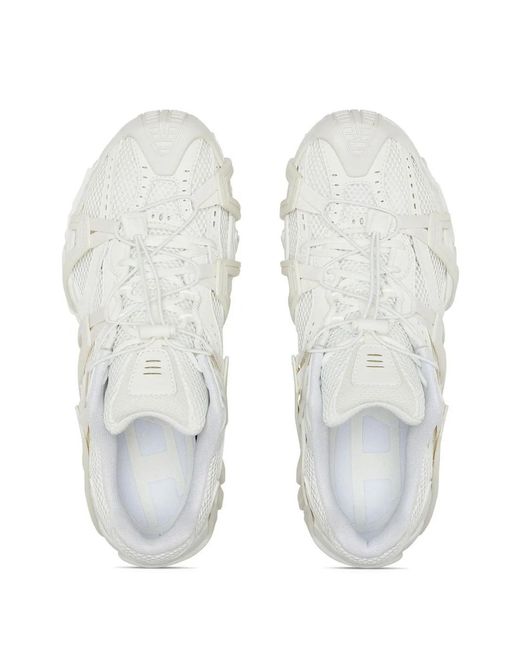 DIESEL White S-prototype Cr-mesh And Pu Sneakers With Double Lacing for men