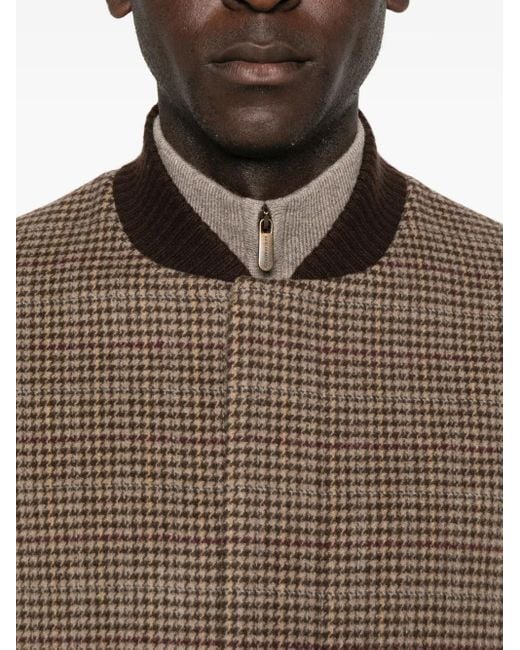 Eric Bompard Bomberjacke Mit Karomuster in Brown für Herren
