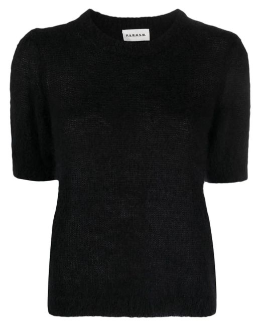 P.A.R.O.S.H. Top Met Ronde Hals in het Black