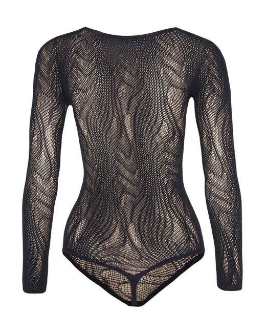 Wolford Snake Net String ボディスーツ Black