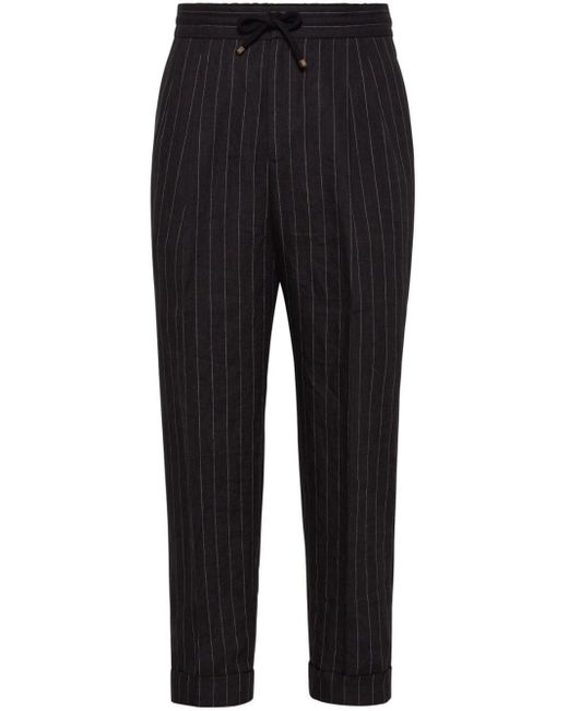 Pantaloni a righe di Brunello Cucinelli in Black da Uomo