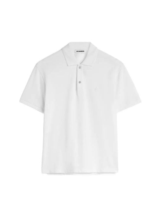 Jil Sander White Short-Sleeve Polo Shirt for men
