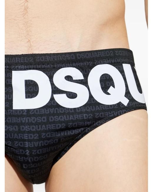DSquared² メンズ ブラック ロゴ トランクス水着の通販はau PAY