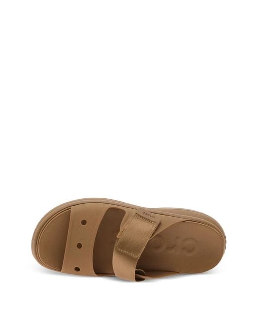 CROCSTM Brown Soho Two Platform Touch-Strap Sandals