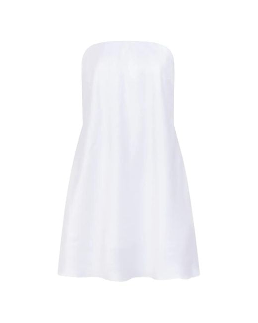 CAYET White Demi Strapless Mini Dress