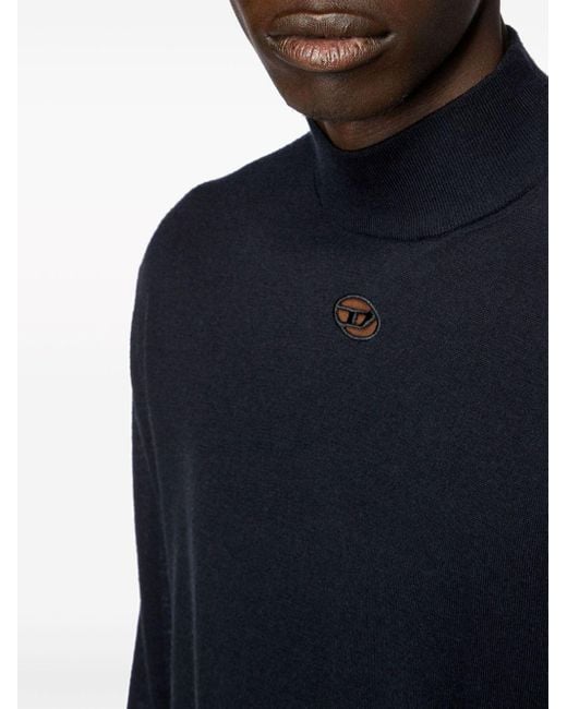 Pull en laineK-Gil à logo brodé DIESEL pour homme en coloris Black