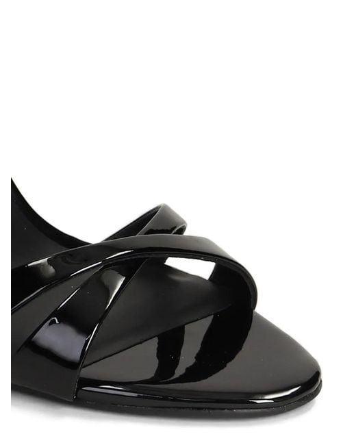 Marc Ellis Black Patent-Finish Sculptural-Wedge Sandals