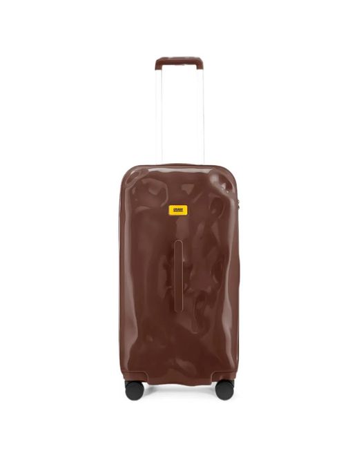 Crash Baggage Brown Medium Trunk Dented-Effect Four-Wheel Suitcase