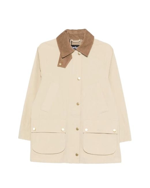 Barbour Natural Glynis Corduroy-Collar Coat