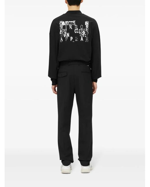 MSGM Black Straight-Leg Tailored Pants With Button Closure for men