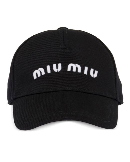 Miu Miu Drill logo-embroidered cap