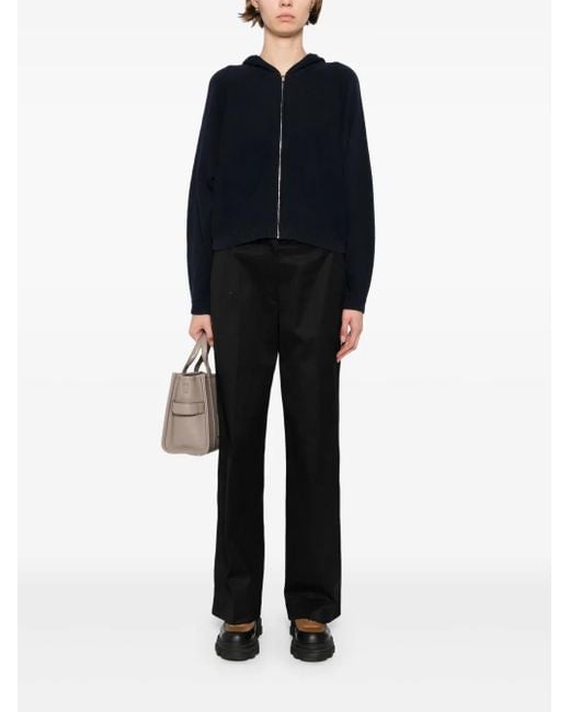 Theory Blue Hooded Zip-Up Jacket