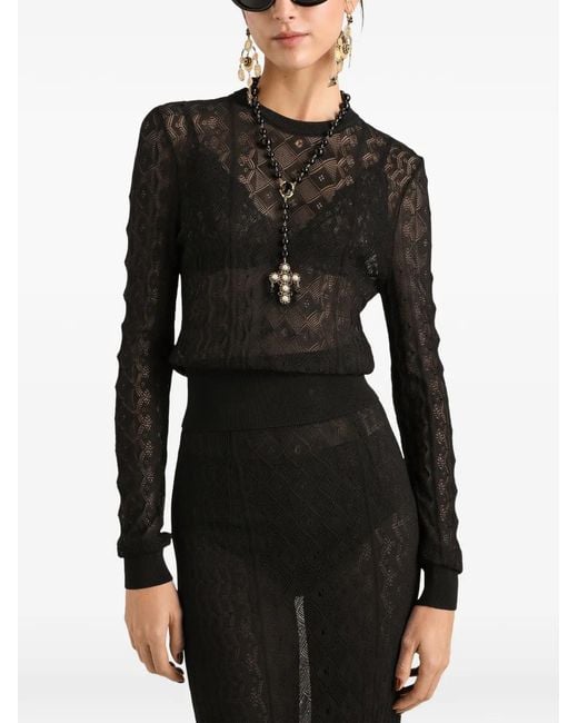 Dolce & Gabbana Black Lace Pullover