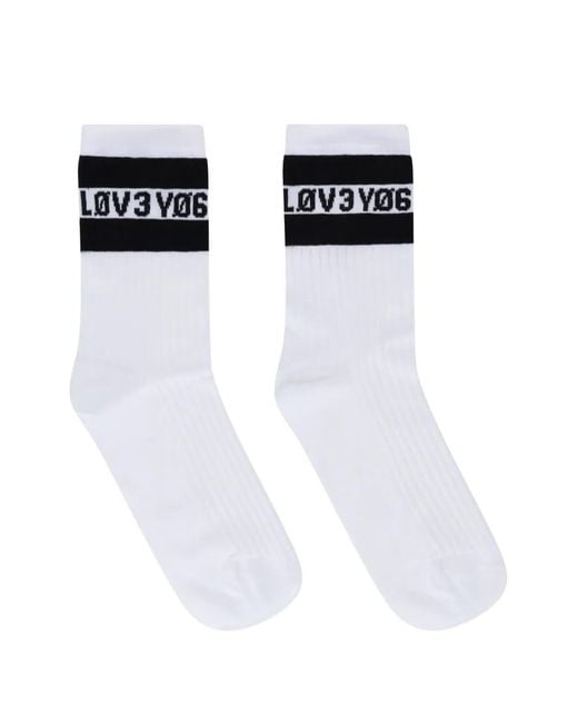 RED Valentino White Stripe Socks