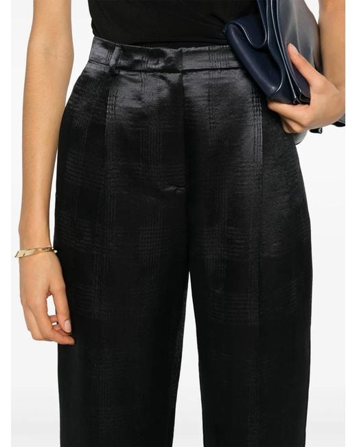 Giorgio Armani Black Houndstooth-Pattern Trousers